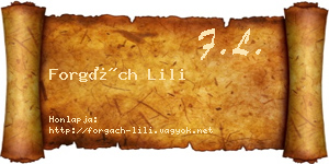Forgách Lili névjegykártya