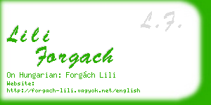 lili forgach business card